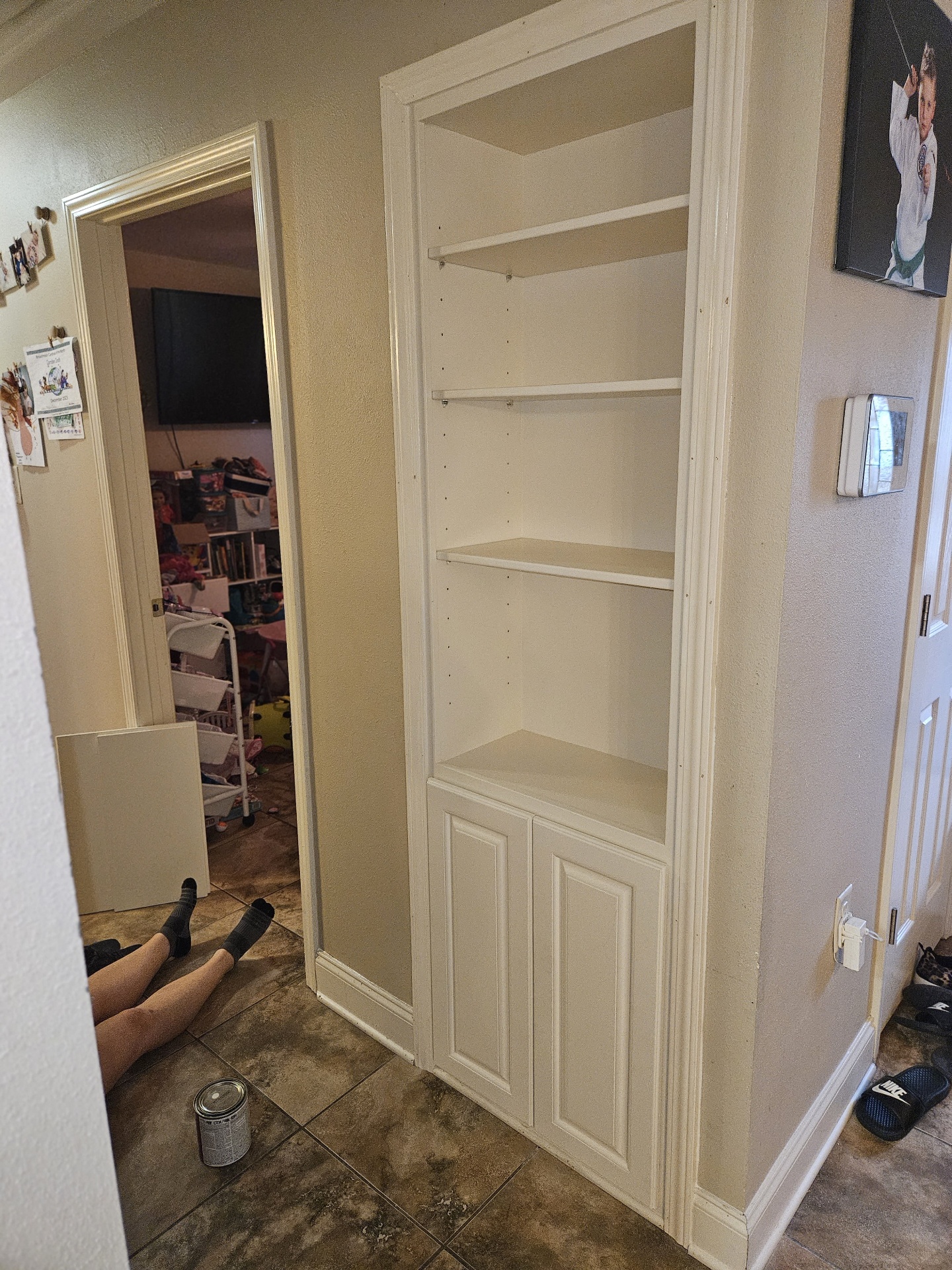 Built-In Shelf Over Wall Hole